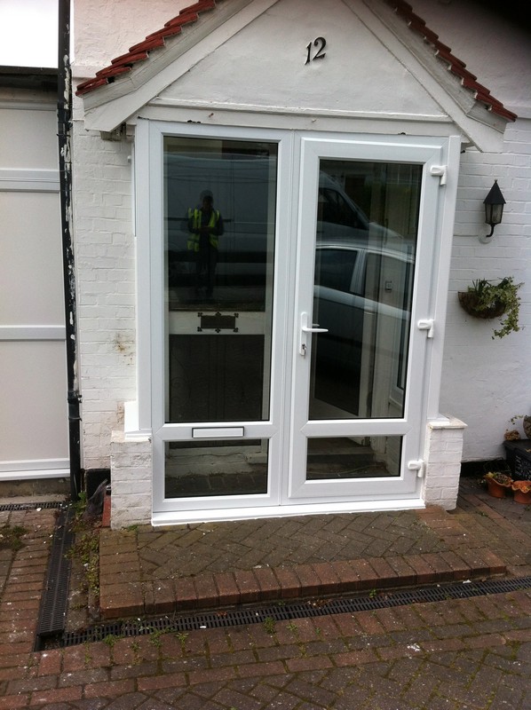 uPVC French doors fitted as front entrance in Purley